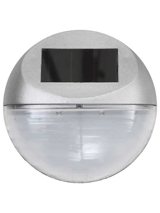 Zahradní nástěnné solární lampy LED 12 ks kulaté stříbrné