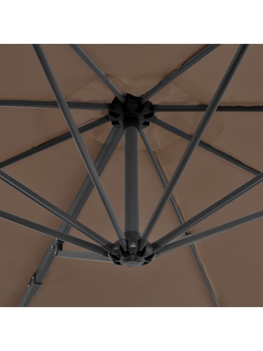 Boční zahradní slunečník s hliníkovou tyčí taupe 300 cm