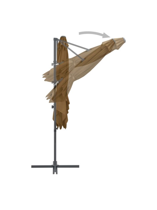 Boční zahradní slunečník s ocelovou tyčí taupe 250 x 250 cm