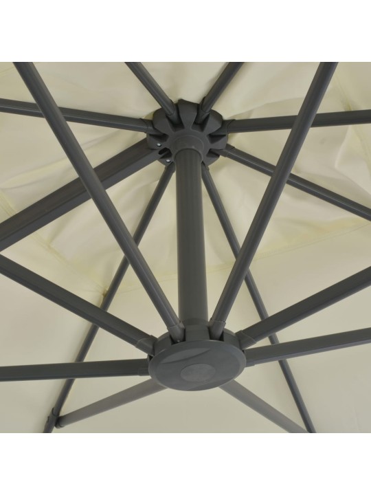 Boční zahradní slunečník s hliníkovou tyčí 300 x 300 cm pískový