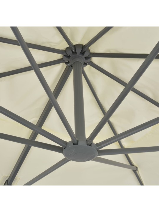 Boční zahradní slunečník s hliníkovou tyčí 400 x 300 cm pískový