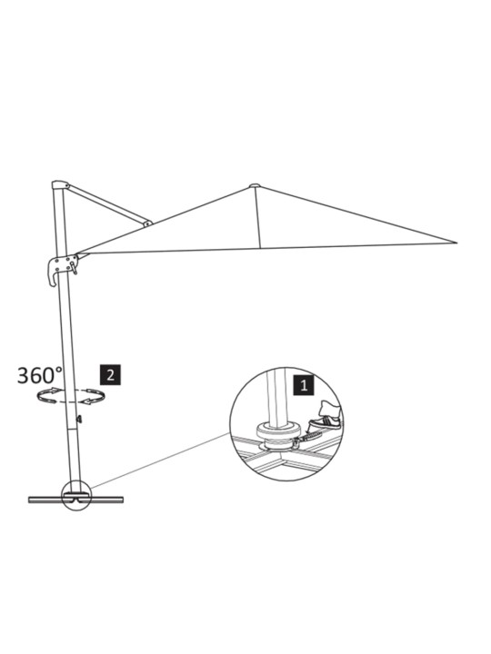 Boční zahradní slunečník s hliníkovou tyčí 400 x 300 cm pískový