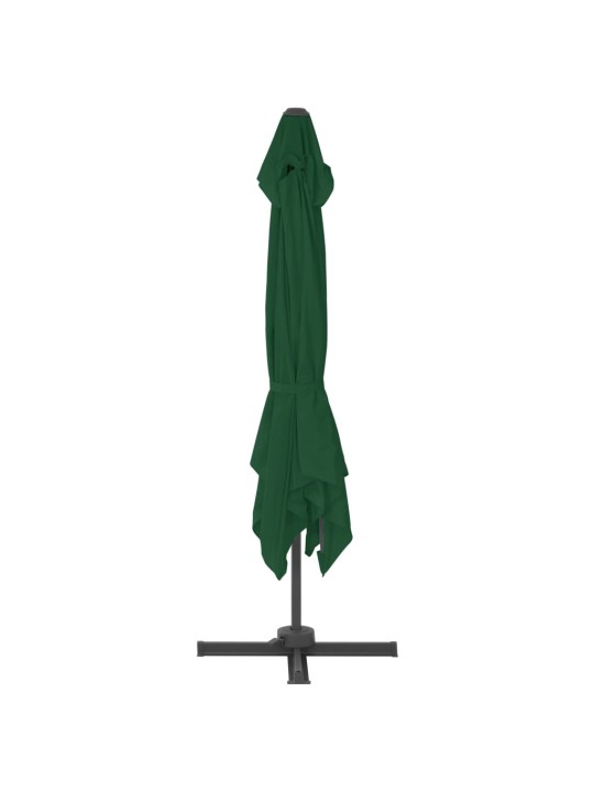 Boční zahradní slunečník s hliníkovou tyčí 400 x 300 cm zelený