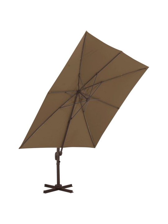 Boční zahradní slunečník s hliníkovou tyčí 300 x 300 cm taupe