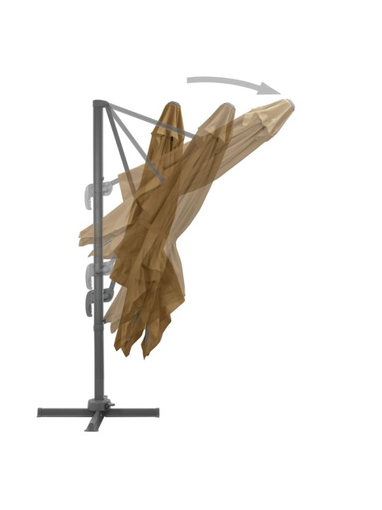 Boční zahradní slunečník s hliníkovou tyčí 300 x 300 cm taupe