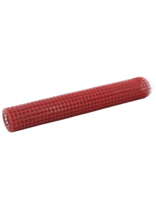 Pletivo ke kurníku ocel PVC vrstva 10 x 1 m červené