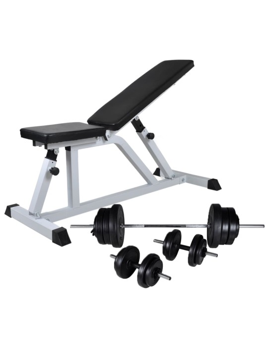 Posilovací lavice se sadou činek barbell a dumbbell 60,5 kg