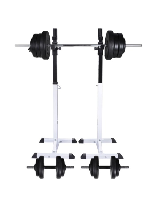 Posilovací stojan se sadou činek barbell a dumbbell 60,5 kg