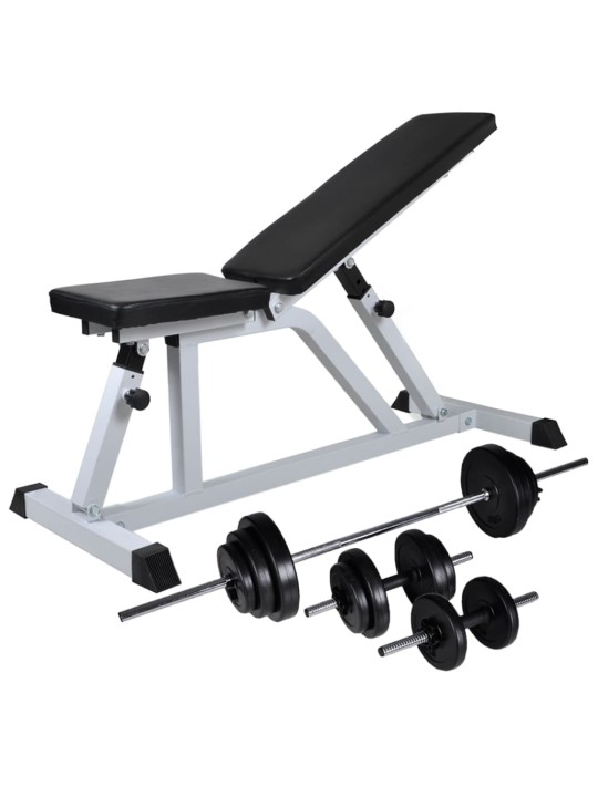 Posilovací lavice se sadou činek barbell a dumbbell 30,5 kg