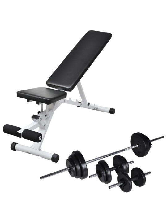 Posilovací lavice se sadou činek barbell a dumbbell 30,5 kg