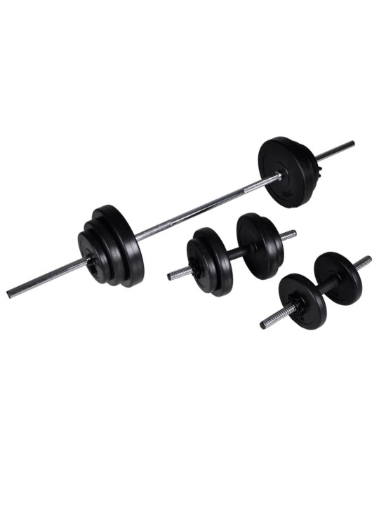 Posilovací lavice se sadou činek barbell a dumbbell 30,5 kg