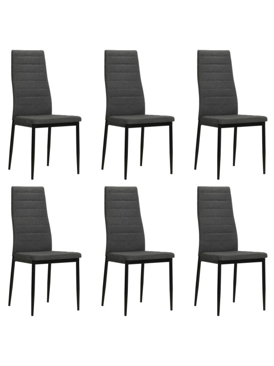 Jídelní židle 6 ks tmavě šedé textil