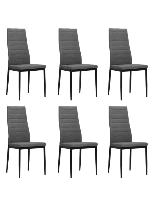 Jídelní židle 6 ks světle šedé textil