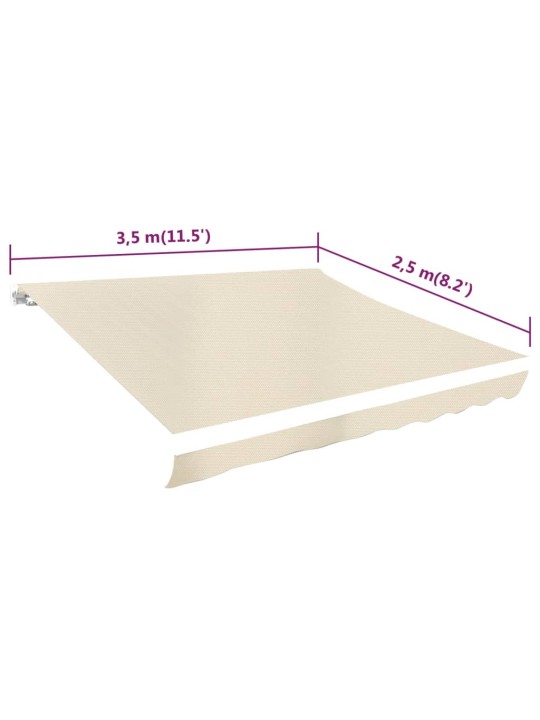 Plachta na markýzu krémová 350 x 250 cm plátěná