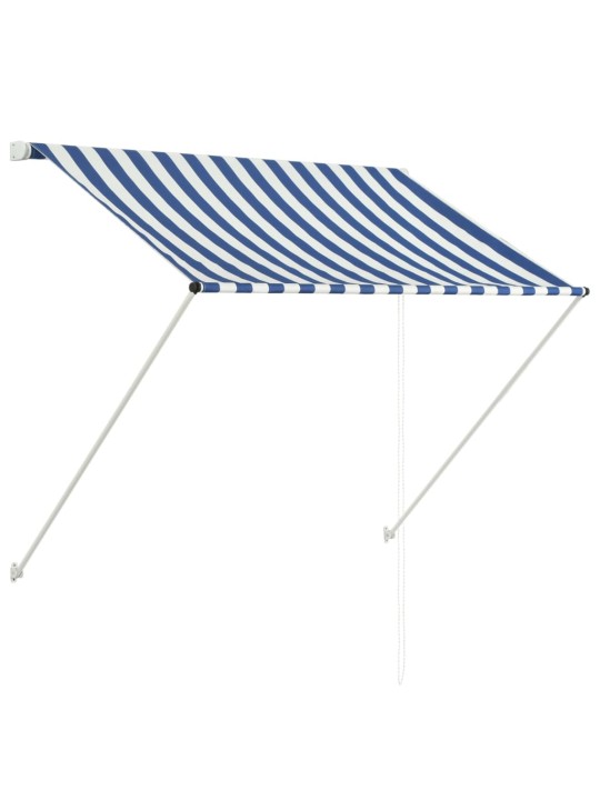 Zatahovací markýza 150 x 150 cm modro-bílá
