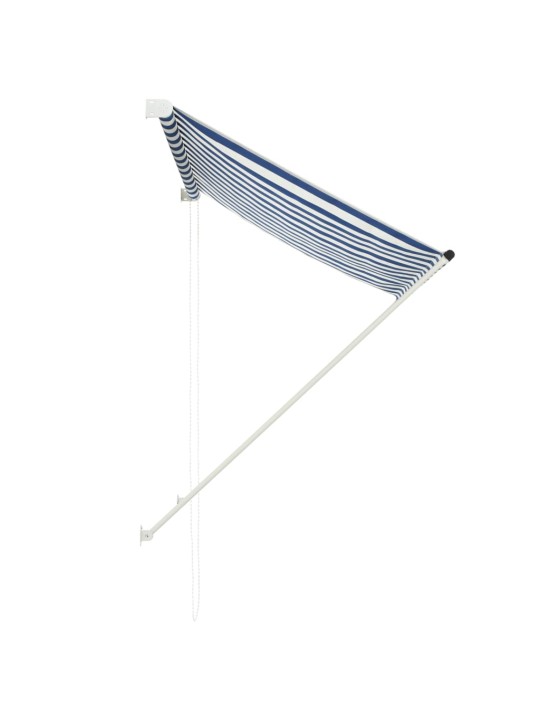 Zatahovací markýza 150 x 150 cm modro-bílá