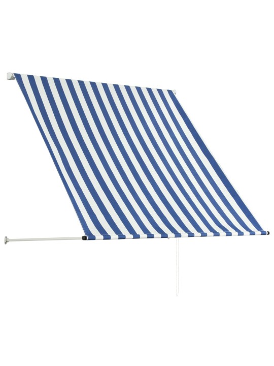 Zatahovací markýza 150 x 150 cm modro-bílá