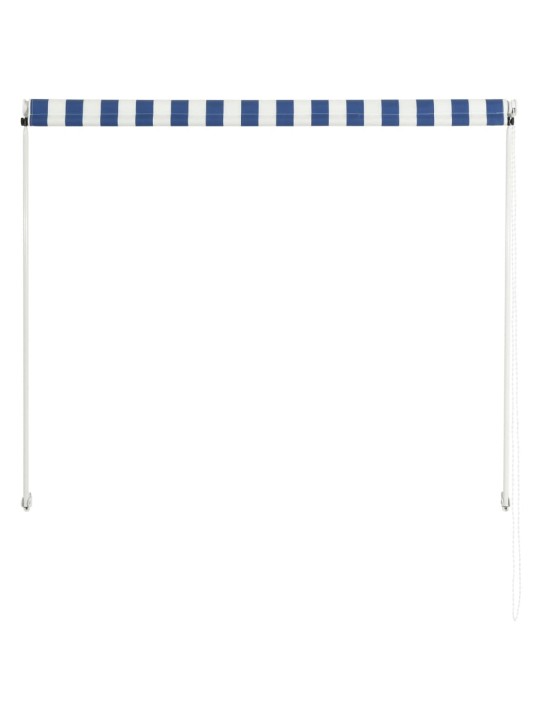 Zatahovací markýza 150 x 150 cm modro-bílá