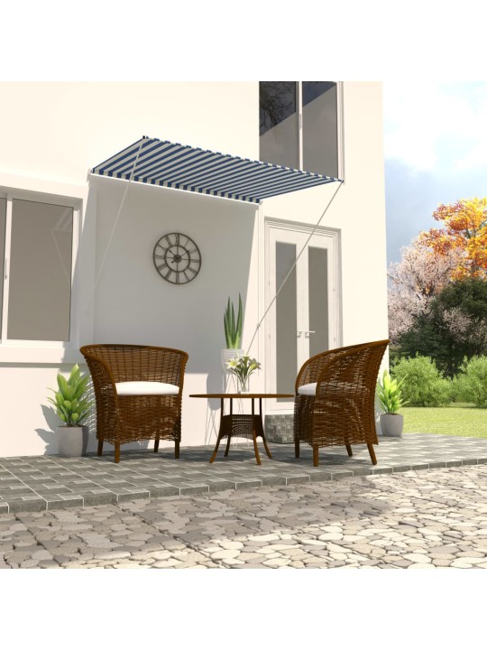 Zatahovací markýza 150 x 150 cm modro-bílá