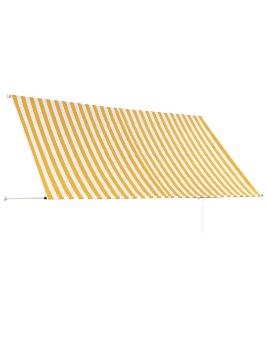 Zatahovací markýza žluto-bílá 300 x 150 cm