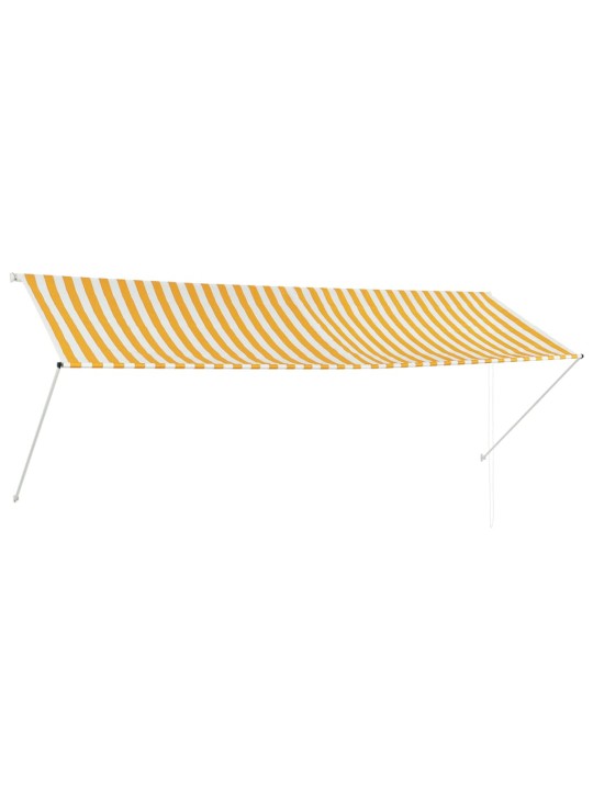 Zatahovací markýza žluto-bílá 350 x 150 cm