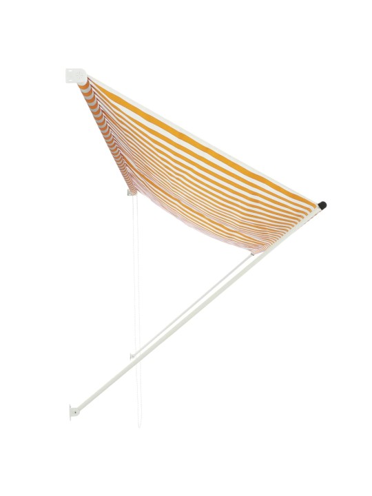 Zatahovací markýza žluto-bílá 350 x 150 cm