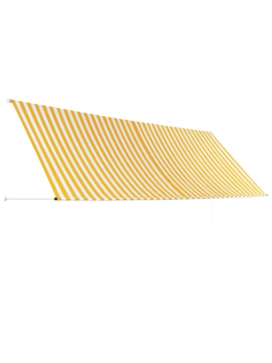 Zatahovací markýza žluto-bílá 400 x 150 cm