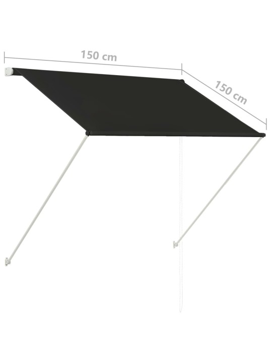 Zatahovací markýza antracitová 150 x 150 cm