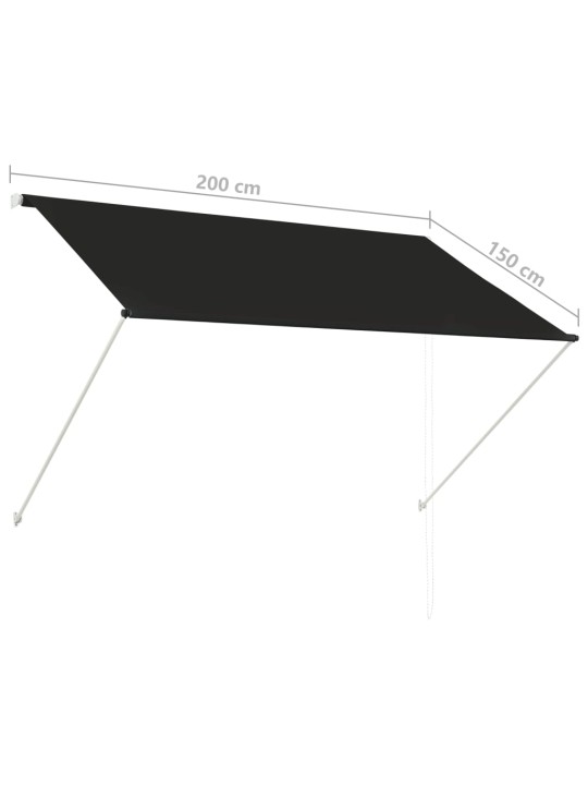 Zatahovací markýza antracitová 200 x 150 cm