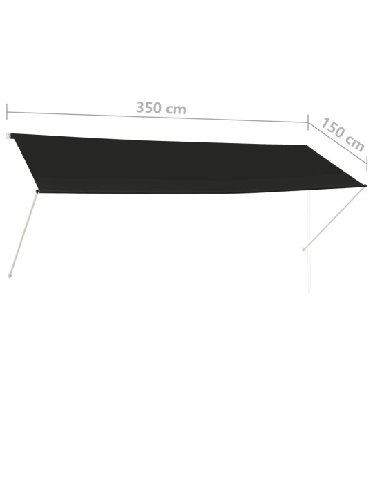 Zatahovací markýza antracitová 350 x 150 cm