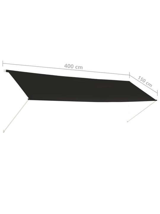 Zatahovací markýza antracitová 400 x 150 cm