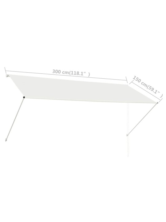Zatahovací markýza krémová 300 x 150 cm