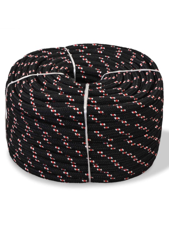 Námořní lodní lano z polypropylenu 18 mm 50 m černé