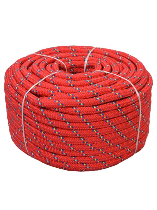 Námořní lodní lano z polypropylenu 18 mm 50 m červené