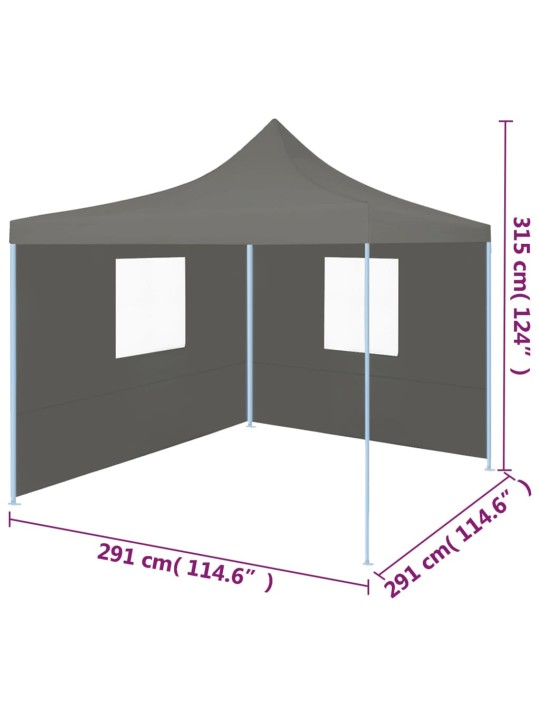 Skládací party stan se 2 bočními stěnami 3 x 3 m antracitový