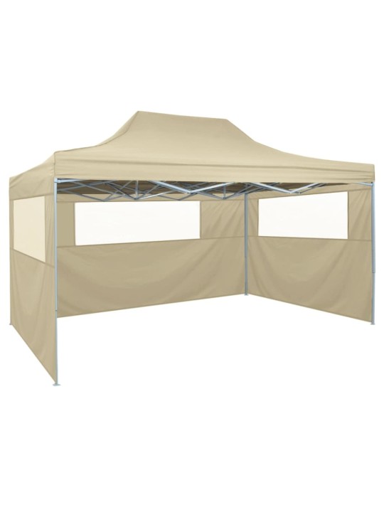 Skládací stan se 3 stěnami 3 x 4,5 m krémový
