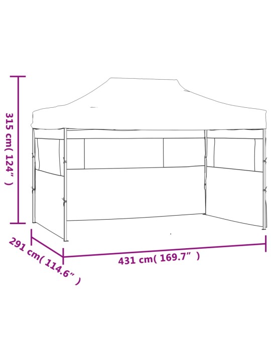 Skládací stan se 3 stěnami 3 x 4,5 m antracitový