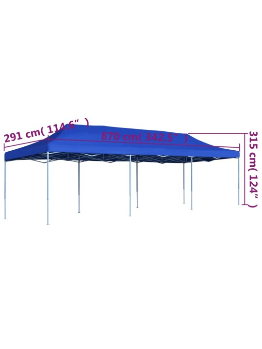 Skládací nůžkový party stan 3 x 9 m modrý