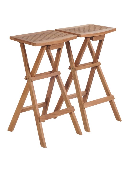 Skládací barové stoličky 2 ks masivní teak
