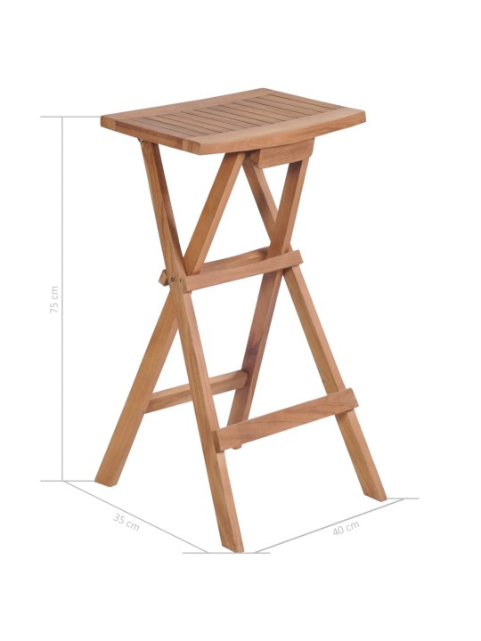 Skládací barové stoličky 2 ks masivní teak