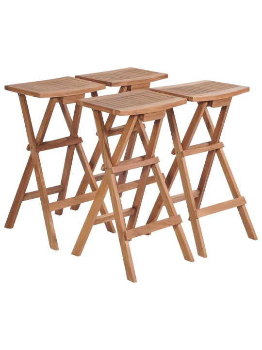 Skládací barové stoličky 4 ks masivní teak