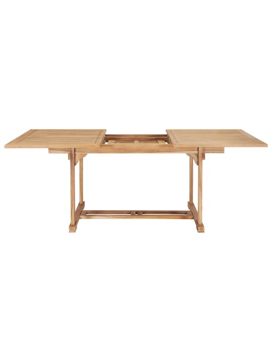 7dílný zahradní jídelní set 150–200 x 100 x 75 cm teakové dřevo