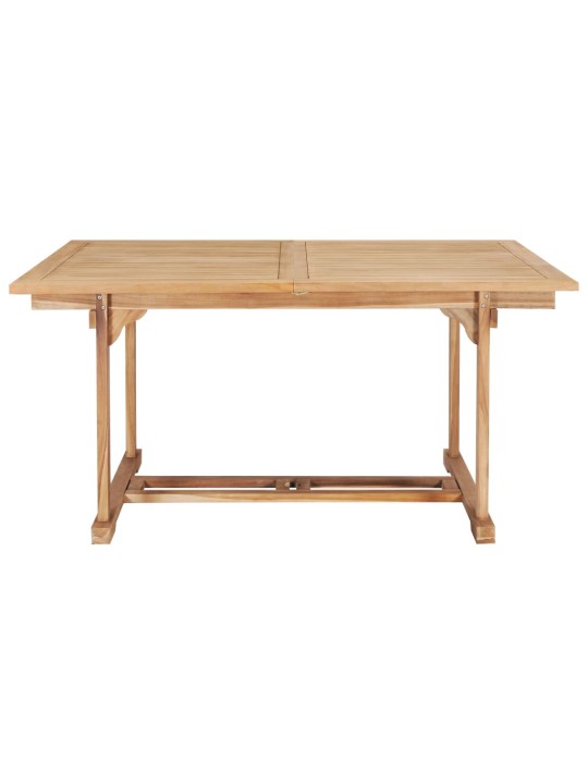 7dílný zahradní jídelní set 150–200 x 100 x 75 cm teakové dřevo