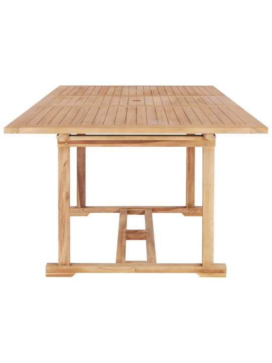 7dílný zahradní jídelní set 150–200 x 100 x 75 cm teakové dřevo