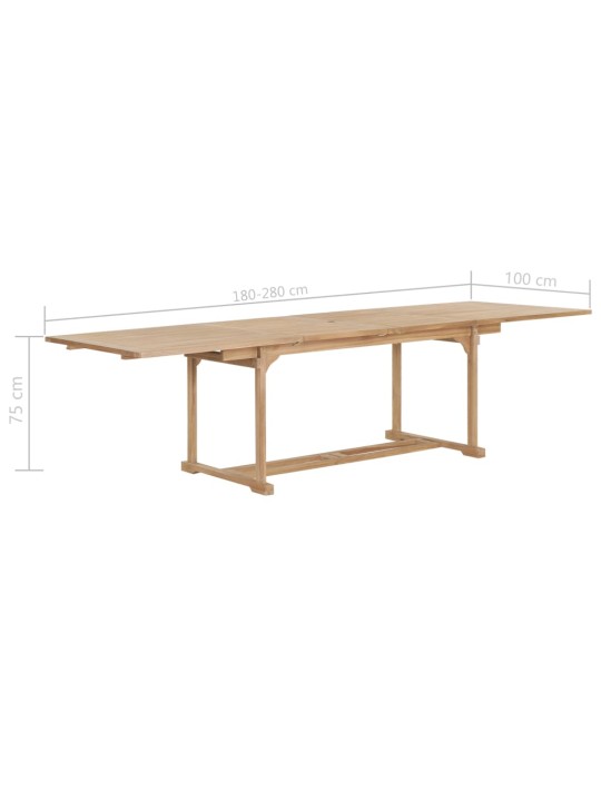 Rozkládací zahradní stůl (180–280) x 100 x 75 cm masivní teak