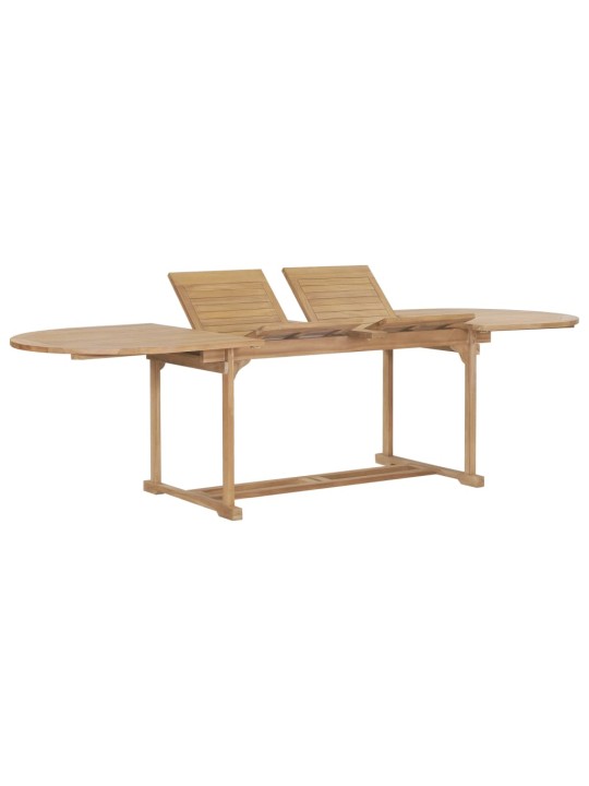 Rozkládací zahradní stůl 180–280x100x75 cm masivní teak oválný