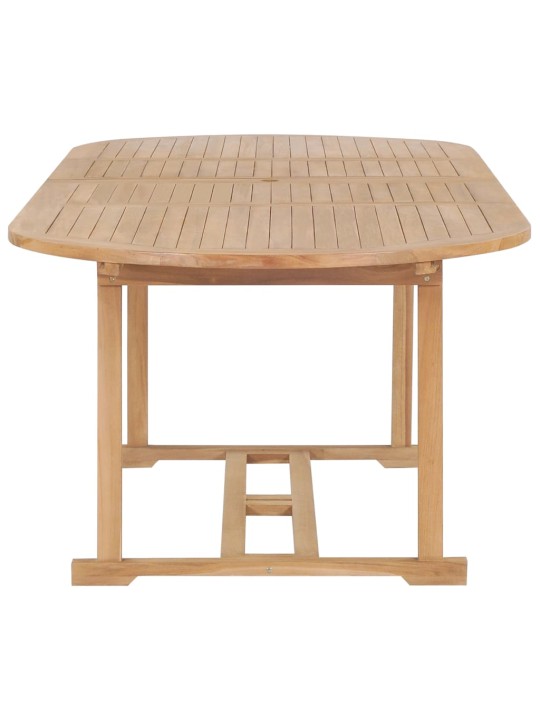 Rozkládací zahradní stůl 180–280x100x75 cm masivní teak oválný