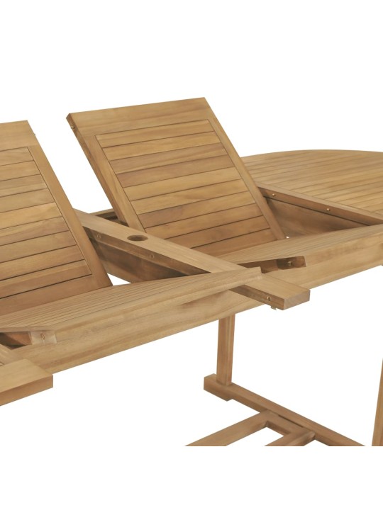 Rozkládací zahradní stůl 180–280x100x75 cm masivní teak oválný