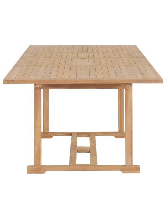 9dílný zahradní jídelní set 180–280 x 100 x 75 cm masivní teak