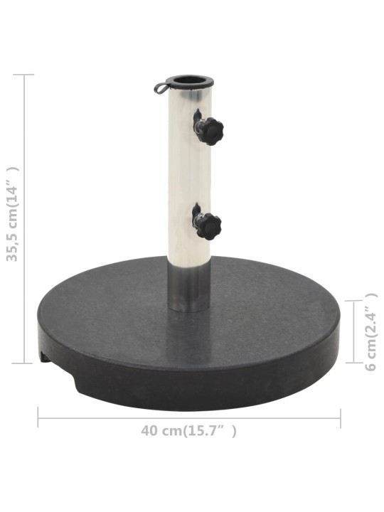 Stojan na slunečník žulový 20 kg kulatý černý